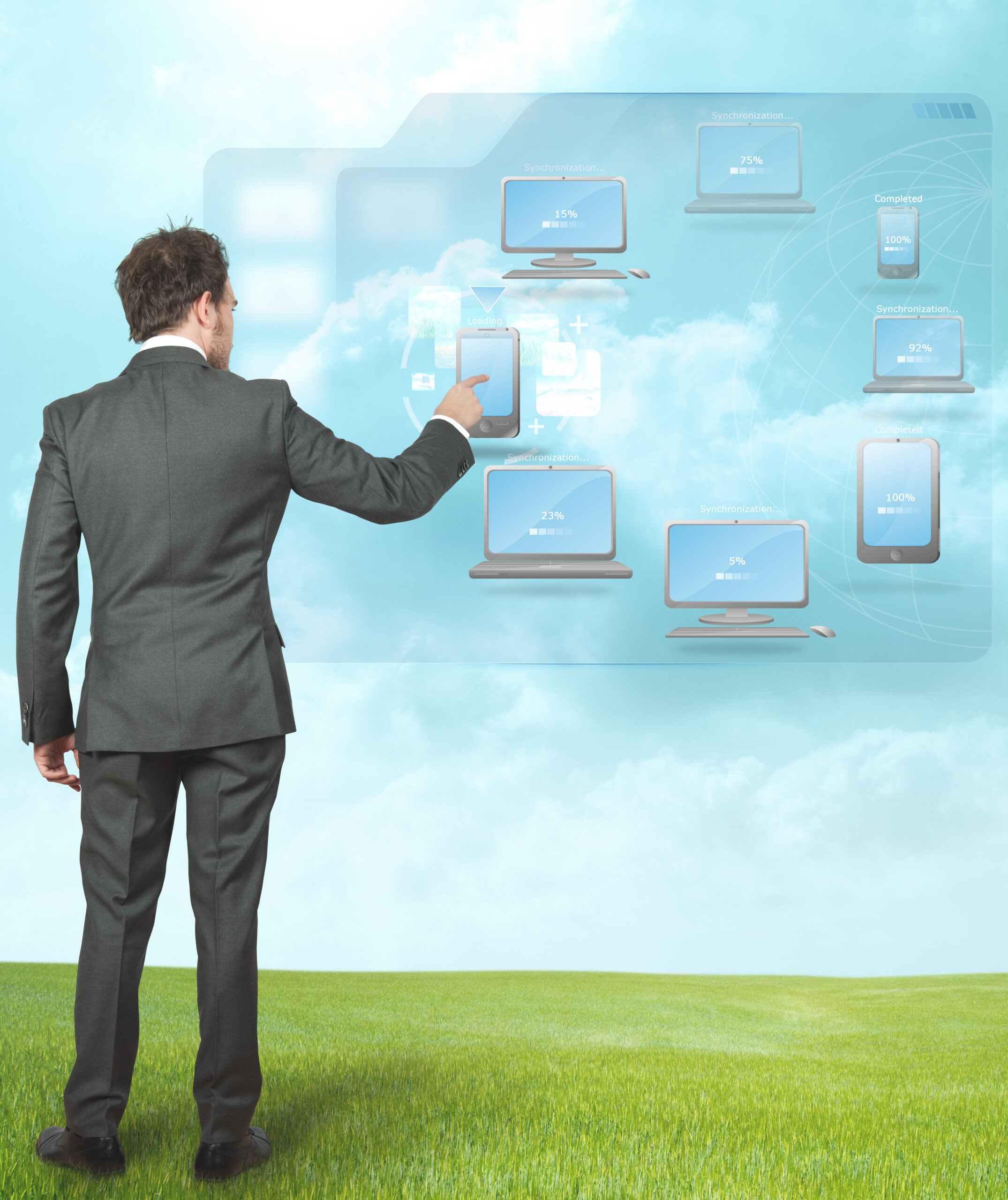 Businessman working with cloud compute Businessman